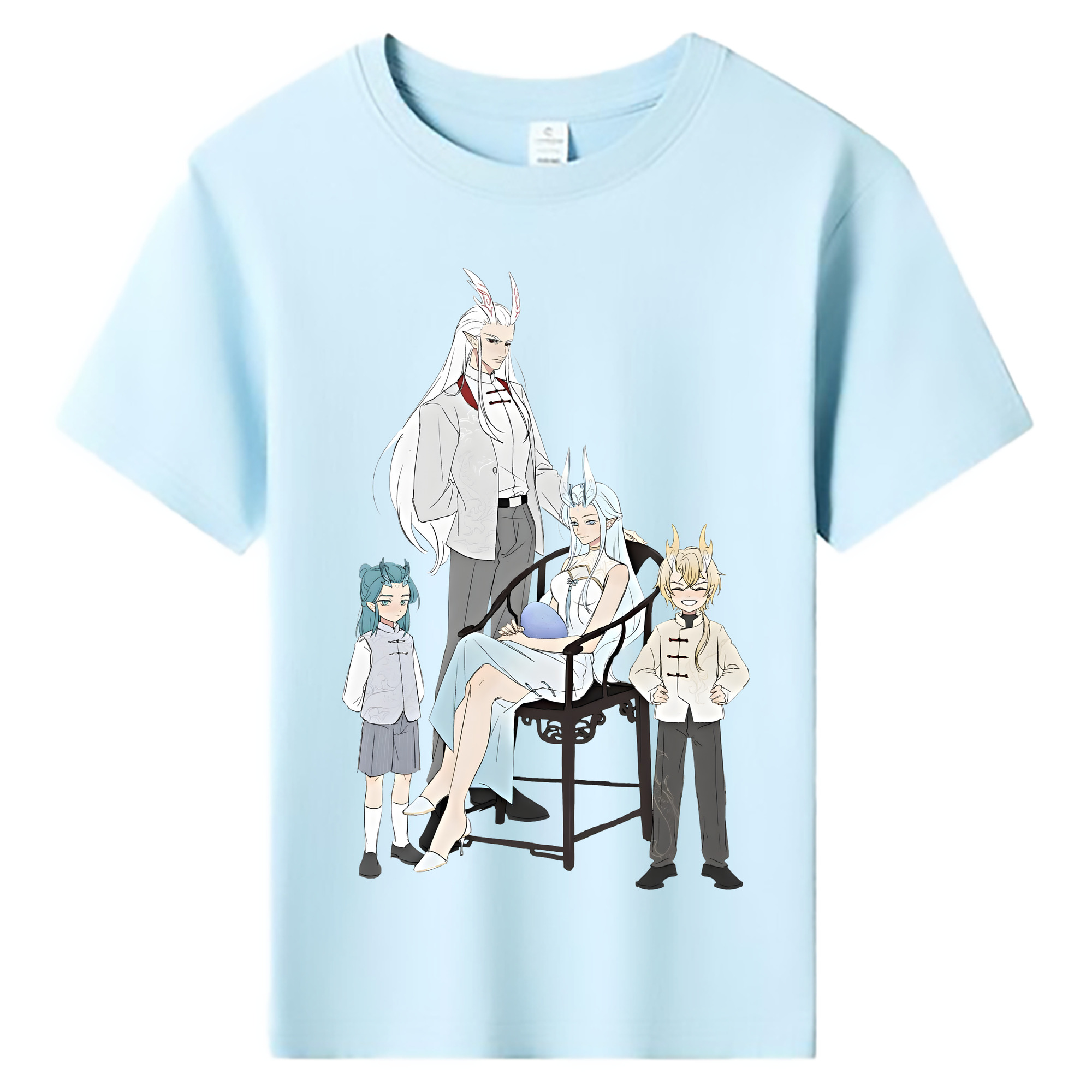（画像用） Ne Zha 2 ナタ 魔童の大暴れ 綿100％キッズTシャツ（フロントプリント）